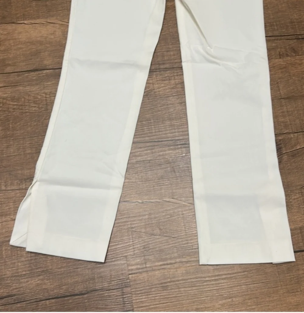 Zara ZW Collection White Tailored Stretch Ankle Cropped Pants NWT Size S